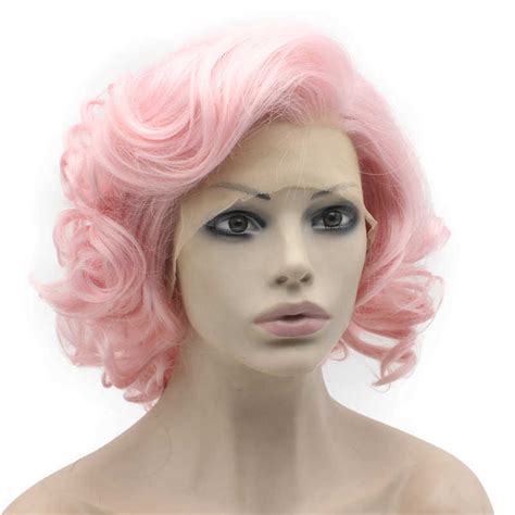 pink curly wig short|short pink wigs for sale.